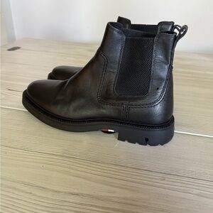 Tommy Hilfiger Black Leather Ankle Boots
